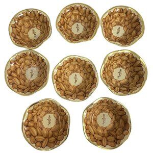 VTG Planters Mr Peanut Set Of 8 Single Serve Tin Snack Bar Room Mini Bowls USA